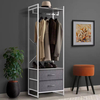 Custom Steel Frame Fabric Drawers Tall Closet Storage Organizer Hanging Shirts Dresses Jackets Clothing Living Room Detachable