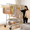 OEM & ODM Metal Hanging Rack Space-Saving Multi-Functional Bedroom Garment Rack for Wardrobe Storage Adjustable for Bathroom Use