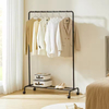 Custom Adjustable Carbon Steel Clothes Hanger Rack Base for Wardrobe Two-Tier Floor Type Metal Hanger