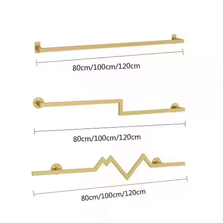 Clothes Shop Display Rack Standing Clothing Rack Decorative Metal Garment Rack with Storage Shelf Waterproof Bathroom Wardrobe