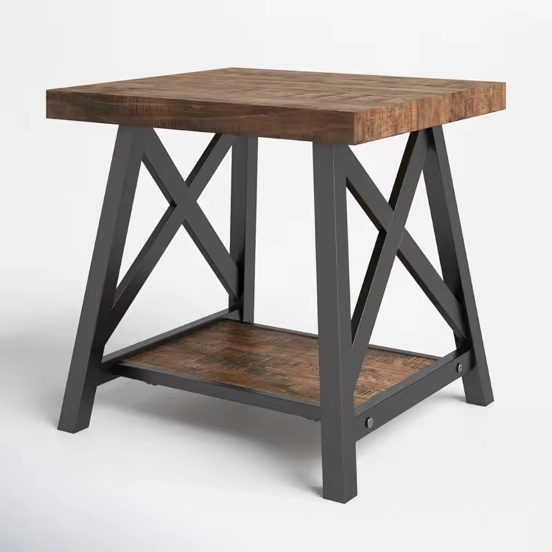 Custom Contemporary 2-Tier End Table Antique Style for Living Room Bedroom Dining Balcony Hotel Use for Apartment