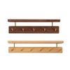 Modern Black Walnut Wooden Rectangle Coat Hook Key Storage Rack Punch-Free Wall Hanging Durable Space-Saving Home Decor Door