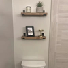 Wood Floating Shelves of 2-Modern Rectangle Design for Wall Mounting-Wide Wooden Shelves for Bedroom Kitchen Bathroom