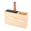Bamboo Wooden Knife Holder with Blocks & Roll Bags-Modern Home Decor Durable & Space-Saving