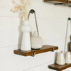 Modern Double-Tier Floating Hanging Wood Rectangle Shelves Bedroom Office Bathroom Wall Tool Storage Flowers Pots Other