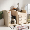 Wooden Multi-layer Storage Box Desktop Storage Box with Drawer Multi-purpose Sundries Organizer Office Desk