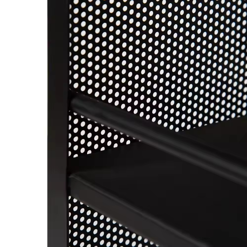 Modern Design OEM/ODM Rolling Storage Cart with Antique Color Steel Wood Three Layer Storage Table with Drawers