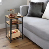 Custom 3-Tier Coffee Table Drawer Contemporary End Table for Living Room Bedroom Made Metal Wood Factory Antique Nightstand
