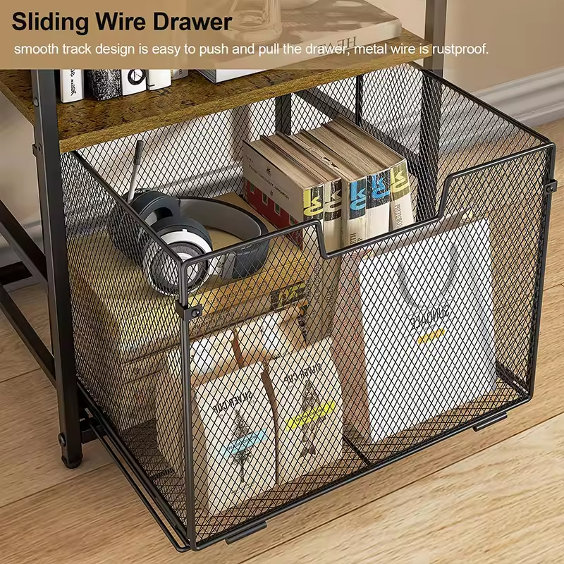 Custom 3-Tier Sliding Industrial Bookshelf Short Bookcase Organizer Factory Custom Small Bookcase & Bookshelf Storage