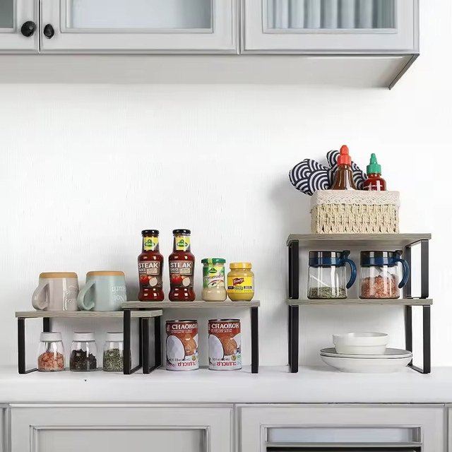 Vintage Style Pantry Organizer Kitchen Cabinet Organizer Shelf Kitchen Counter Bamboo Kitchen Cabinet Organizer Shelf