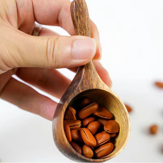 Wholesale Customized Logo High Quality Durable Modern Design Home Decor Tableware Coffee Scoops Tea Honey Wood Spoon