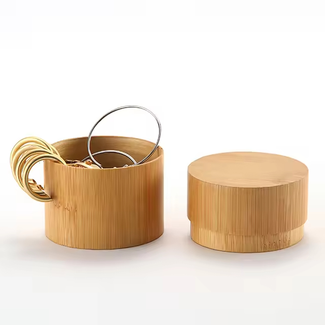 Solid Wood Covered Rectangle Earrings Necklace Jewelry Storage Small Wooden Box Modern Style Customizable Color Durable