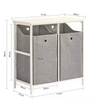 Commercial 2-in-1 Laundry Organizer | Steel + Polyester Construction | Removable Waterproof Fabric Bags | Bathroom Clothing