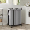 High-Capacity Wheeled Steel & Polyester Waterproof Laundry Hamper with Customizable Storage for Bathroom and Clothing