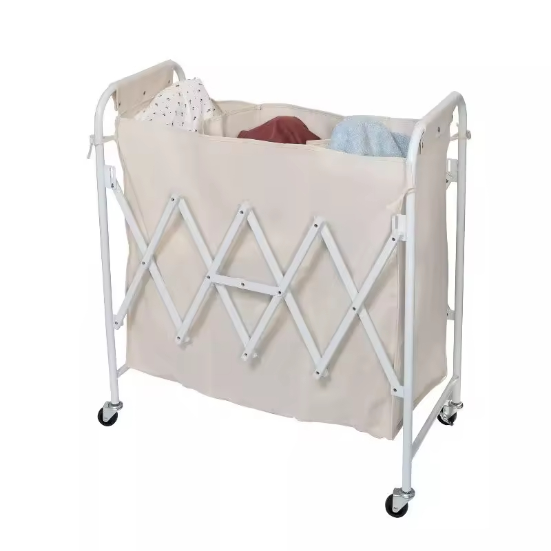 Modern Design Stainless Steel Wire Laundry Hamper Lid Foldable for Kitchen Living Room Beverage Food Use-Customizable Color