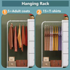 Small Metal Frame Bedroom Organizer with Hanging Rack and 4 Drawers Space-Saving Furniture for Bathroom Hotel Dorm or Closet