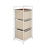 Bathroom Laundry Basket 3-layer Clothing Storage Carbon Steel Wood Rectangle Multifunction Standing Household