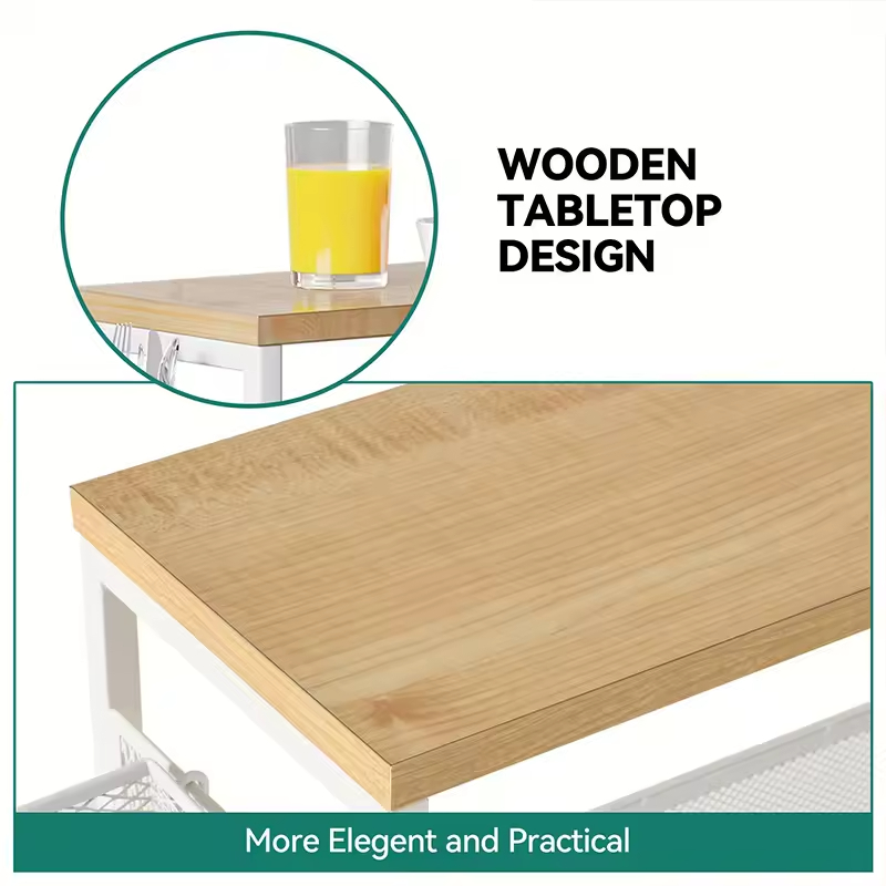 OEM Factory Large Capacity 4-Tier Kitchen Cart with Rolling Storage Rack Slim Metal Storage Cart 4-Wheel Kitchen Islands & Carts