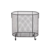 Factory Custom Laundry Cart with Wheels and FabricMetal Oval Mesh Wire Rolling Laundry Storage Basket With Ring Handles