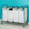 4- Sorter Bags Heavy-Duty Steel Foldable Hamper Organizer With Wheels Home & Apartment Space-Saving Clothes Storage Cart Hamper