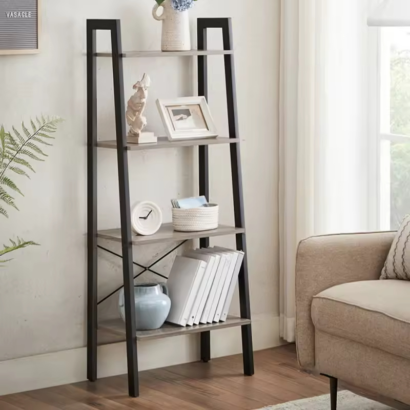 Factory Customizable 4-Layer Storage Shelf Bookcase 54.1'' H x 22'' W x 13.4'' D for Living Room Bedroom Office