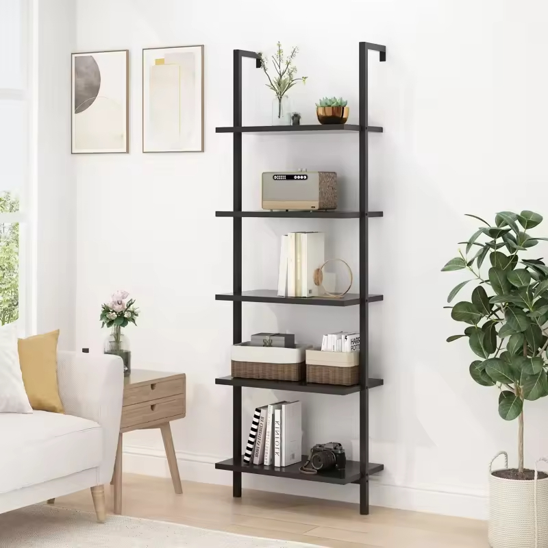 ODM OEM 5 Tier Bookcas Wall Mounted Storage Shelves
