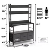 OEM/ODM 39.37'' 4-Tier Modern Kitchen Steel Standard Baker's Rack 3 Cabinets Microwave Stand Power Outlet Utility Storage Shelf