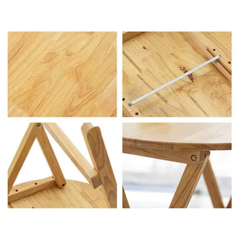 Teak Folding Outdoor Camping Table X-shaped Portable Modern Durable Space-Saving Garden Sofa Side End Table