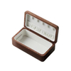 Engravable Customizable Color Solid Black Walnut Wood Modern Durable Space-Saving Rectangle Jewelry Box Travel Organizer 