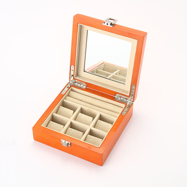 New Wooden Modern High-end Exquisite Portable Jewelry Box with Mirror for Home Decoration Rings Earrings Necklace Storage