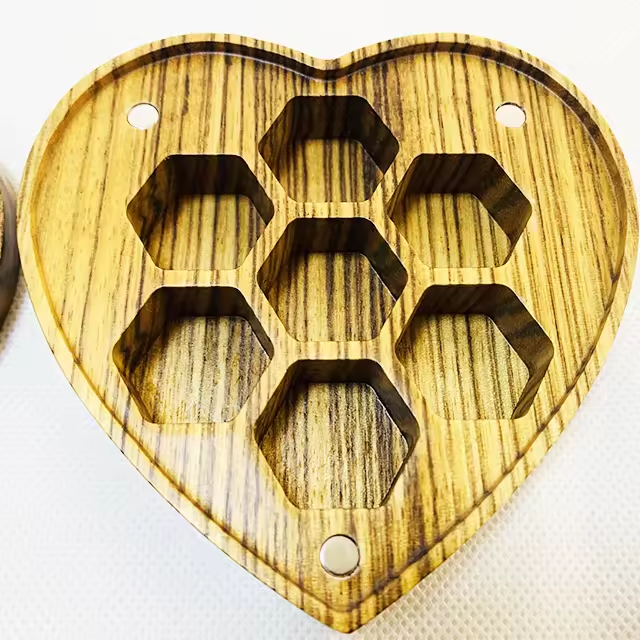 Wholesale Durable Space-Saving Luxury Rectangle Wooden Ring Box Custom Logo Engraved Painted Eco-Friendly Christmas Wedding Ring