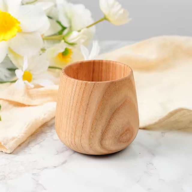 Customized Japanese Mini Personalized Natural Beech Wood Rectangle Durable Modern Home Decoration Sake Drinking Cup