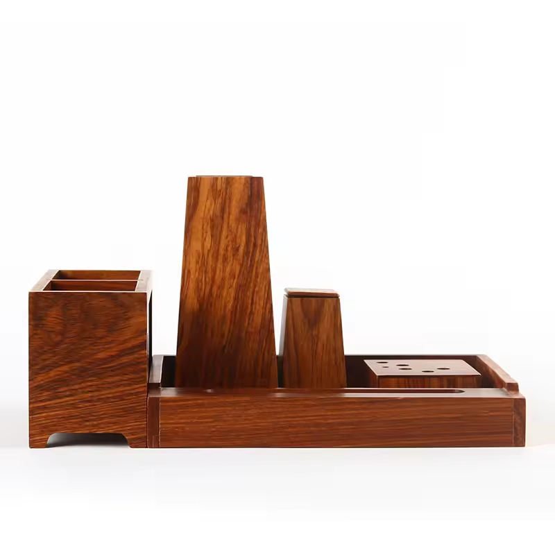 Modern Bamboo and Teak Wood Fully Assembled Durable Customizable Color Space-Saving Digital Printing Bathroom Amenities Set