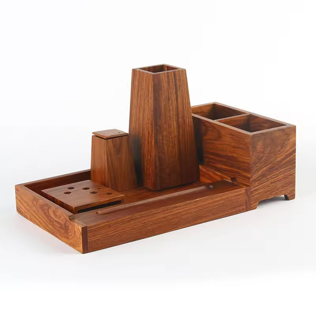 Modern Bamboo and Teak Wood Fully Assembled Durable Customizable Color Space-Saving Digital Printing Bathroom Amenities Set