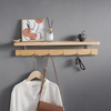 Walnut Modern Coat Rack with 3-8 Hooks Wall Mount for Entryway Coat and Hat Hanging Space Saving Design