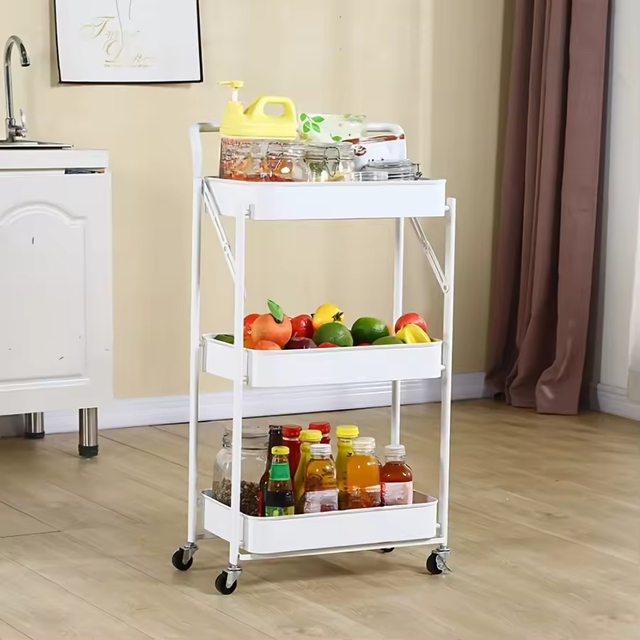 Custom Three-Tier Standing Type Storage Rack for Space-Saving Non-Installation Living Room Rack