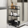 Custom 3-Tier Metal Utility Rolling Kitchen Storage Cart Narrow Refrigerator Slim Carts for Kitchen Use