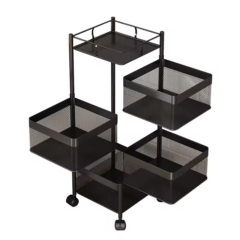 Custom 5-Tier Fruit and Vegetable Basket Space-Saving Kitchen Counter 5 Layers Sturdy Metal Fruit Bowls