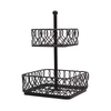 Modern Design 2-Tier Iron Fruit Storage Basket Custom Sales by Manufacturer for Wedding or Home Kitchen Metal Fruit Stand
