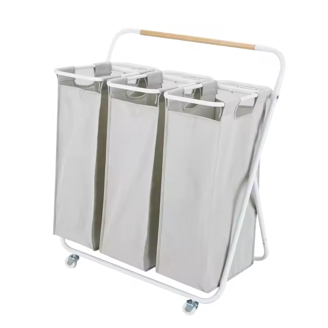 Factory OEM&ODM Fabric Canvas Collapsible Laundry Basket Storage Solid Color Folding With Wheels Laundry Storage Basket