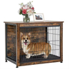 Factory Custom Modern Multifunctional Standing Type Dog Crate Furniture Pad Bed Double Doors Dog Kennel End Table Indoor
