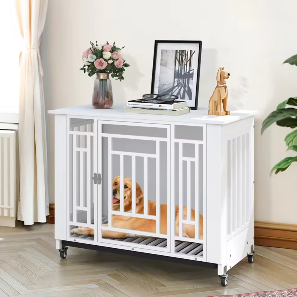 ODM & OEM Standing Type Heavy Duty Dog Kennel Modern Decorative Wooden End Table Pet Crates for Large Medium Small Dogs