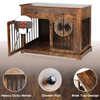 OEM & ODM Antique Color Steel Wood Dog Crate Furniture Standing Type Dog Cage with Drawers and Cleaning Tools