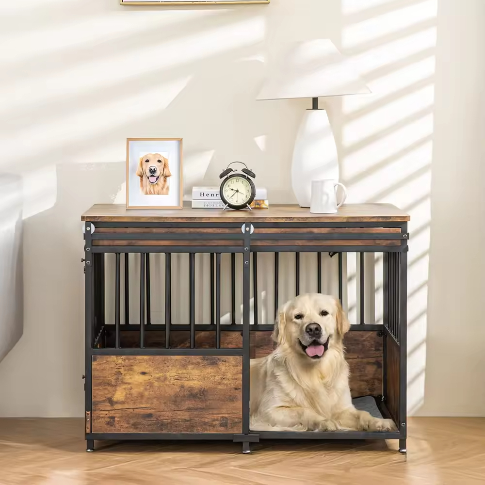 Factory Customize 32 Inch Dog Crate Furniture with Cushion for Large Medium Dogs Dog Cages and Crates