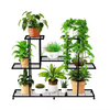 Customized 4-Tier Indoor Metal Plant Stand Multi-Purpose Flower Pot Shelf Rack Black Corner Plant Stand Storage Holders Racks