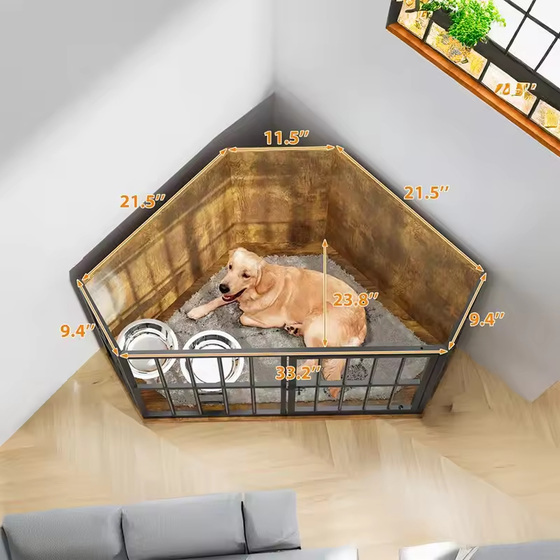 Factory Custom Corner Dog Crate Corner Side Table High Quality Furniture Dog Crate Pet Crates Corner Side Table for Dogs