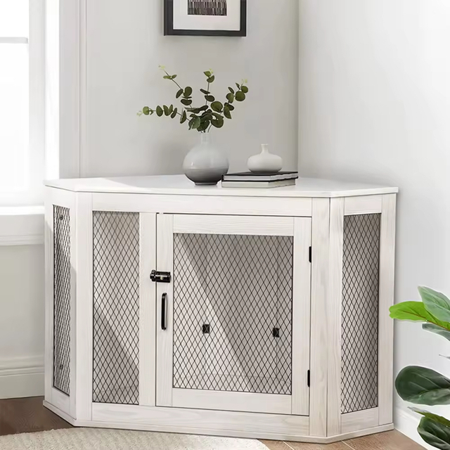 ODM&OEM Heavy Duty Dog Crate Furniture End Table Wooden Cage Kennel Standing Type Tools Vintage Sustainable Indoor