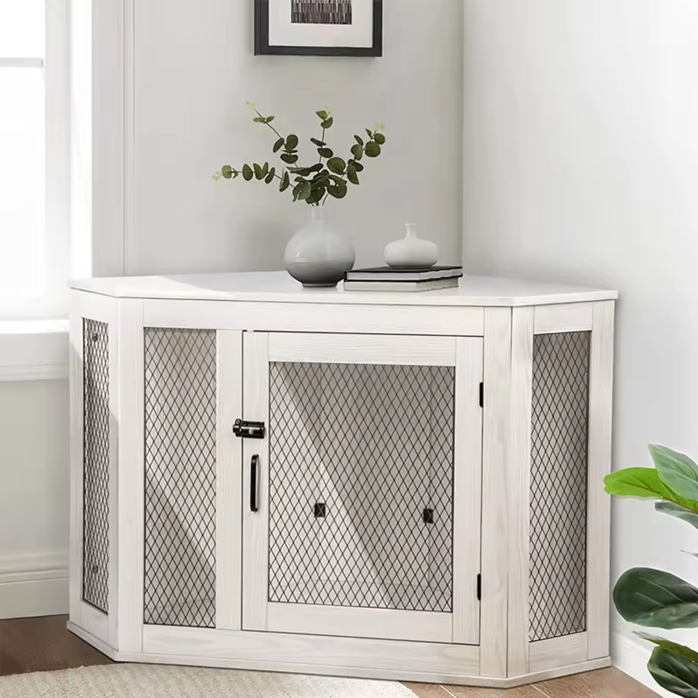 ODM&OEM Heavy Duty Dog Crate Furniture End Table Wooden Cage Kennel Standing Type Tools Vintage Sustainable Indoor
