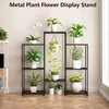 Customized Modern Eco-Friendly Indoor/Outdoor Tall Plant Shelf Black Wood Metal Multi-Tier with Stand for Flower Pots & Planters