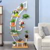 Custom Large Metal Wooden Indoor Plant Stand Powder Coated DIY Flower Pot Display Rack Multiple Plants Creative Flower Stand